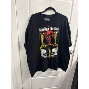 Marilyn Manson Graphic T-Shirt Mens 3XL Black Skulls Gothic Industrial‎ Rock Tee